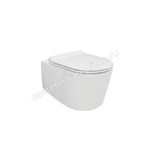 Подвесной унитаз Creo Ceramique RENNES 550*365*370, безободковый с тонким сидением микролифт