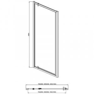 Душевая дверь Aquatek 80 AQNAA6211-80 профиль Хром стекло прозрачное