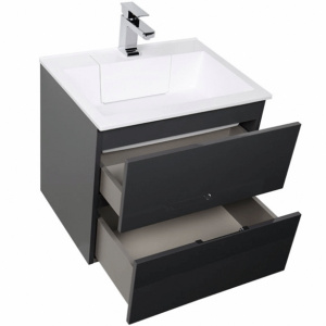Комплект мебели для ванной Aquanet Алвита 60 184576 подвесной Серый антрацит