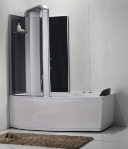 Акриловая ванна со шторкой и душевой системой Orans 170х85 L 9501l00 с гидромассажем