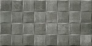 Настенная плитка Keraben 78800913 Barrington Art Graphite 25x50 серая матовая / рельефная под бетон / штукатурку