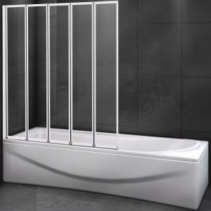 Шторка на ванну Cezares Relax 120 RELAX-V-5-120/140-C-Bi профиль Серый стекло прозрачное