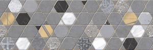 Настенная плитка Gravita 78801868 Cemento Ash Crystal Dec 30x90 кремовая матовая / рельефная под мозаику / узор