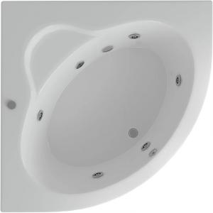 Акриловая ванна Aquatek Калипсо 146x146 KAL146-0000005 с гидромассажем с фронтальной панелью с каркасом (разборный) со слив-переливом