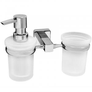 Дозатор для жидкого мыла WasserKRAFT Lippe K-6589 со стаканом для зубных щеток Хром