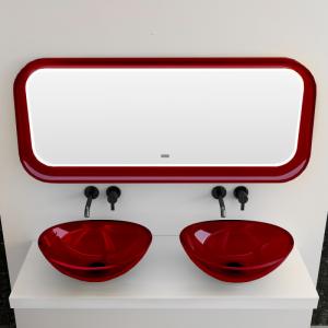 Зеркало 120х50 см красный Abber Kristall AT6702Rubin