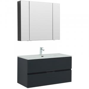 Комплект мебели для ванной Aquanet Алвита New 100 274201 подвесной Антрацит