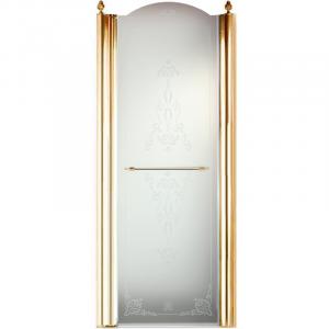 Душевая дверь Migliore Diadema 80 L 22717 профиль Золото стекло прозрачное с декором
