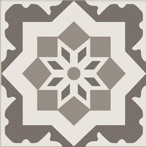 Декор Ribesalbes Ceramica PT01951 Antigua Decor Gris (16 видов паттерна) 20x20 белый / серый матовый с орнаментом