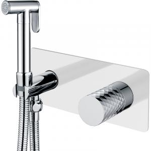 Гигиенический душ со смесителем Boheme Stick 127-WCR Белый Хром