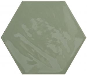 Настенная плитка Cifre 78801167 Kane Hexagon Sage 16x18 зеленая рельефная / глянцевая моноколор