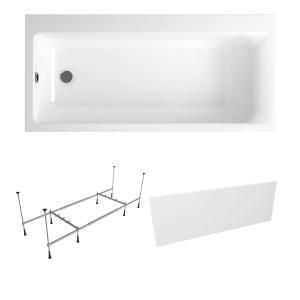 Комплект 3 в 1 Lavinia Boho Catani S2-3712160L, акриловая ванна 160x80 см (левый разворот), усиленный металлический каркас с монтажным набором, лицевой экран