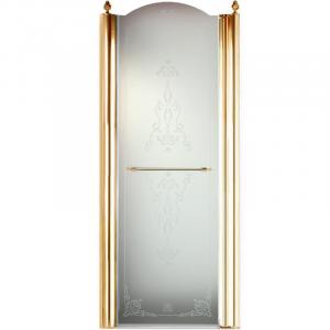 Душевая дверь Migliore Diadema 80 R 22714 профиль Золото стекло прозрачное с декором