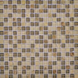 Мозаика Q-Stones 78794498 QSG-060-15/8 30.5x30.5 микс / бежевая / коричневая глянцевая под камень