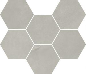 Мозаика Italon 620110000188 Континуум Сильвер Гексагон / Continuum Silver Mosaico Hexagon 25x29 светло-серая натуральная под бетон