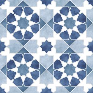 Настенная плитка Kerlife 40236 Rabat Blue 45x45 синяя матовая с узором