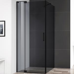 Душевой уголок Cezares Slider 70x90 SLIDER-AH-1-90-70/80-GRIGIO-NERO профиль Черный матовый стекло серое