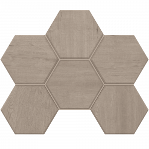 Мозаика Estima Mosaic/CW01_NR/25x28,5/Hexagon Classic Wood Rusty Beige 25x28.5 серая неполированная под дерево, чип гексагон
