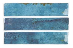 Настенная плитка DNA 123145 Enamel 25x5 синяя глянцевая под камень