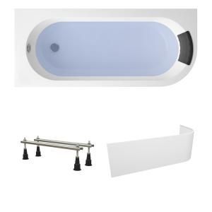 Комплект 4 в 1 Lavinia Boho Art II S2-371317PL, акриловая ванна 170x72,5 см (левый разворот), усиленные металлические ножки с монтажным набором, мягкий силиконовый подголовник, лицевой экран