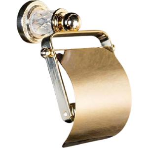 Держатель туалетной бумаги Boheme Murano Cristal 10901-CRST-G с крышкой Золото