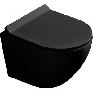 Унитаз Art&Max Ovale AM011CHR-MB подвесной Черный матовый без сиденья