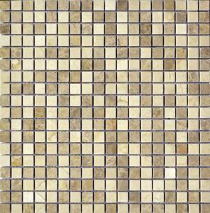 Мозаика Q-Stones 78799205 QS-071-15P/10 30.5x30.5 бежевая / коричневая глянцевая под камень