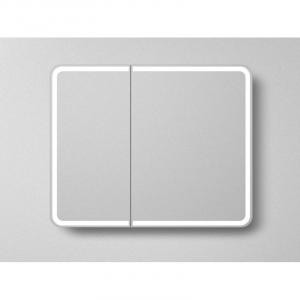Зеркальный шкаф 100х80 см белый матовый R Art&Max Platino AM-Pla-1000-800-2D-F