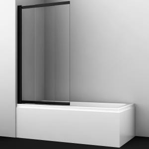 Шторка на ванну WasserKRAFT Dill 80 61S02-80 профиль Черный стекло прозрачное