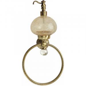 Дозатор для жидкого мыла с кольцом для полотенец Migliore Cristalia 16769 Бронза с кристаллом Swarovski