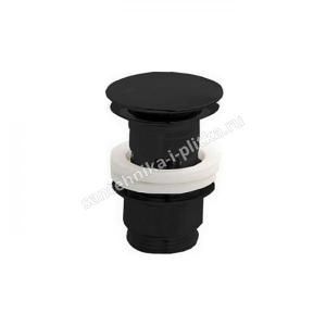 CISAL Донный клапан 1"1/4 для раковин, с переливом, цвет черный глянцевый