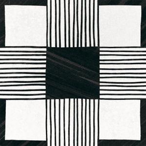 Керамогранит Equipe 22124 CAPRICE CLOTH B&W 20x20 черно-белый глазурованный матовый с орнаментом
