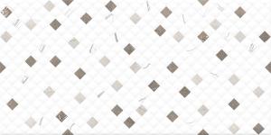 Настенная плитка (декофон) Global Tile GT125VG 50х25 белая глянцевая под мрамор / мозаику