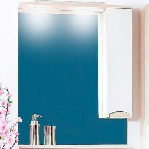 Зеркало со шкафом Бриклаер Токио 80 R 4627125411731 с подсветкой Светлая лиственница Белый глянец