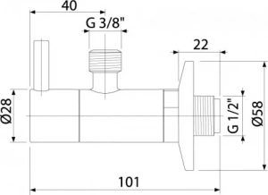 Угловой вентиль с фильтром 1/2"×3/8" AlcaPlast ARV001-ANTIC