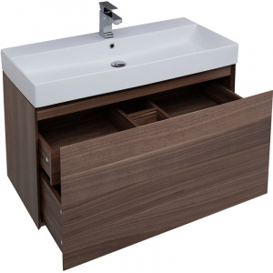 Комплект мебели для ванной Aquanet Нью-Йорк 100 211662 подвесной Шпон Орех