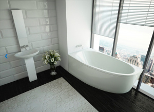 Акриловая ванна Aquatek Eco-friendly Дива 160х90 L DIV160-0000001 без панелей, каркаса и слив-перелива