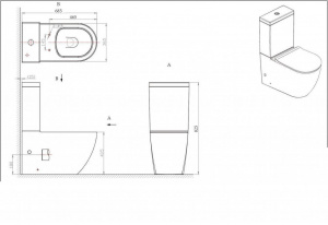 BRAVAT Gina CY01008XW-PA-ENG Унитаз-компакт (бачок)  Сливная арматура: R&T Cistern Mechanism, Объем: