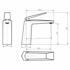 Смеситель для раковины Boheme Venturo 381-w Белый, Золото