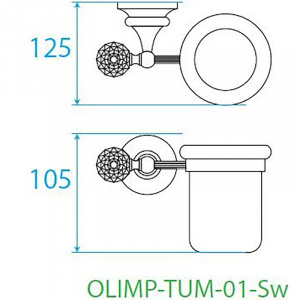 Стакан для зубных щеток Cezares Olimp OLIMP-TUM-01-Sw Хром