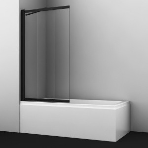 Шторка на ванну WasserKRAFT Dill 100 61S02-100 Fixed профиль Черный стекло прозрачное