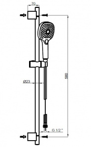 Душевой набор AZARIO NEVO: душевая лейка, шланг, штанга черный (AZ-157820224)