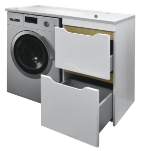 Комплект тумба с раковиной AZARIO Magenta 120 правая под стиральную машину (56) белая (CS00079141)