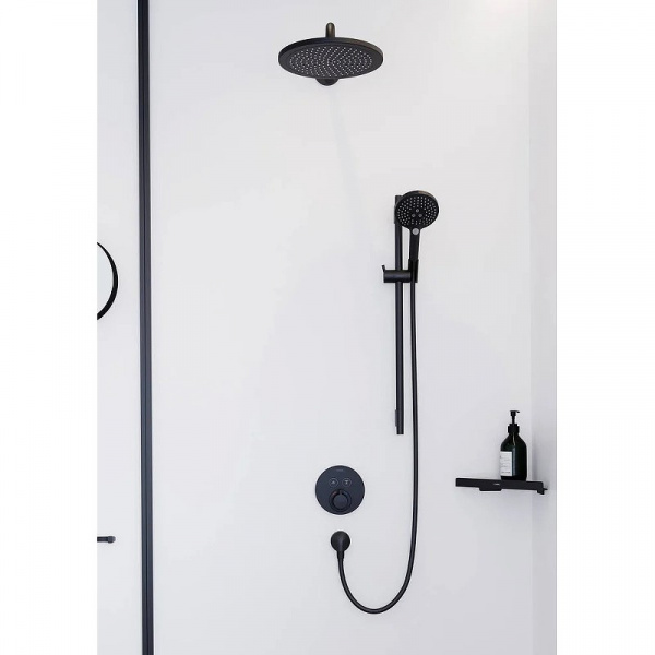 Металлическая полка Hansgrohe AddStoris 41741670 угловая Черная матовая