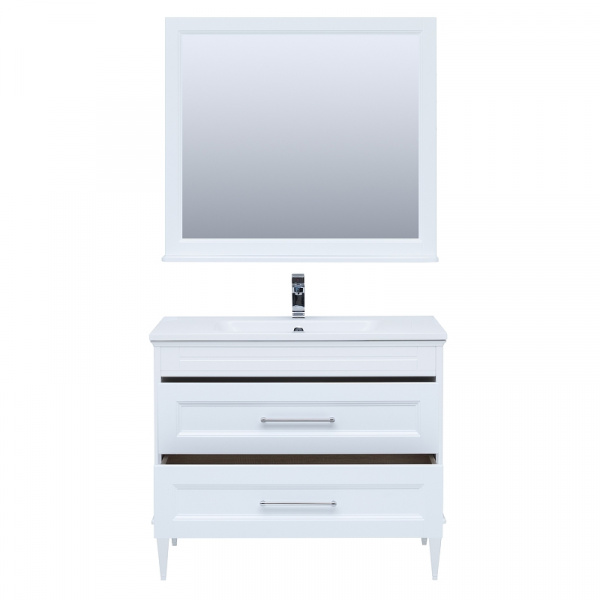 Комплект мебели для ванной Aquanet Бостон M 100 258284 подвесной Белый матовый