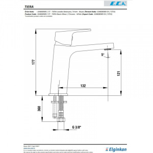 Смеситель для раковины E.C.A Tiera 104808989EX