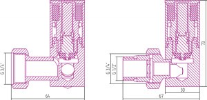 Вентиль 3D правый Сунержа (цилиндр) G 1/2" НР х G 3/4" НГ Белый 12-1403-1234
