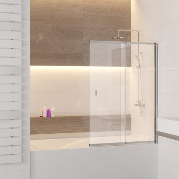 Шторка на ванну RGW Screens SC-40 100x150 профиль Хром стекло прозрачное