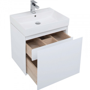 Комплект мебели для ванной Aquanet Йорк 60 203642 подвесной Белый глянец