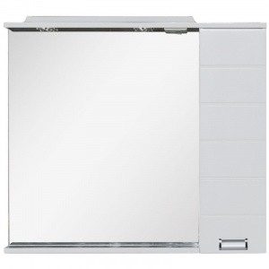 Зеркальный шкаф 98,6х87 см с подсветкой белый Aquanet Сити 00170566